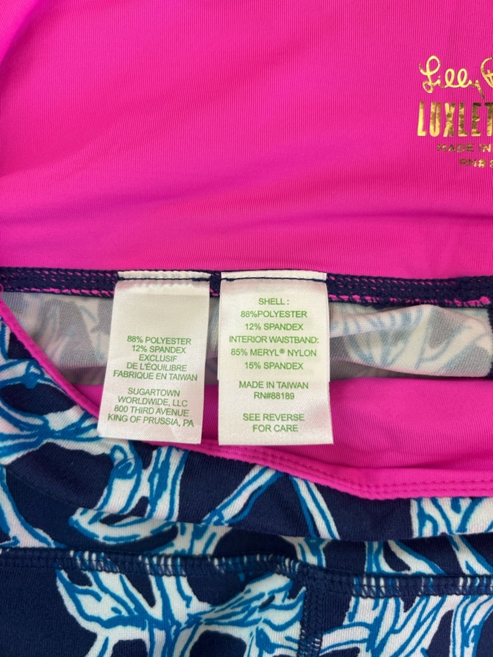 Lilly Pulitzer Luxletic Weekender High Rise Leggings Size Medium coastal #88 - Picture 9 of 12